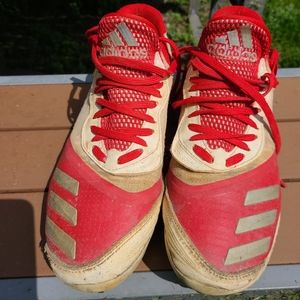 Adidas metal cleats men's size 8